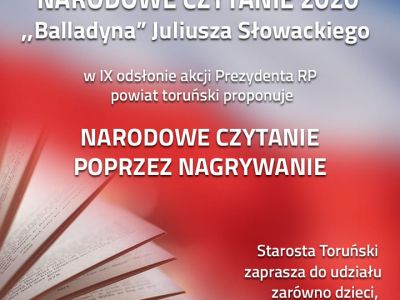 Starosta Toruński zaprasza do Narodowego czytania