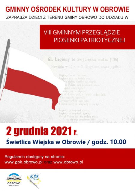 plakat VIII Gminny Konkurs Piosenki Patriotycznej