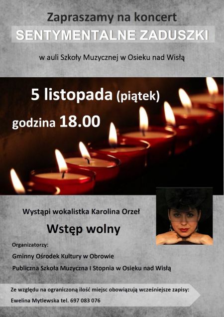 plakat koncert  "Sentymentalne Zaduszki"