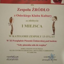 Dyplom dle Zespołu Żródło