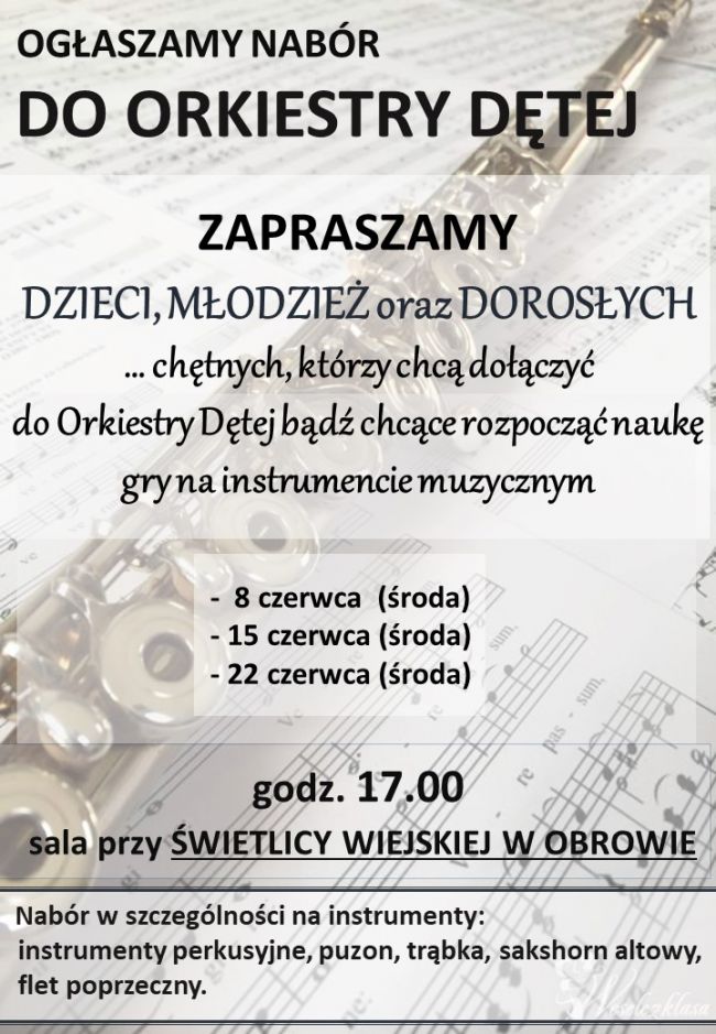 Nabór do orkiestry dętej gminy Obrowo