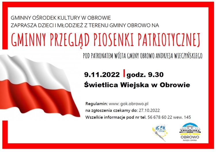 Plakat Gminny Konkurs Piosenki Patriotycznej