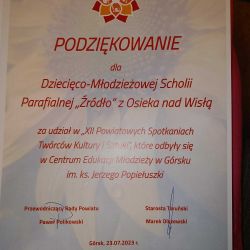 XII Powiatowych Spotkaniach Twórców Kultury i Sztuki