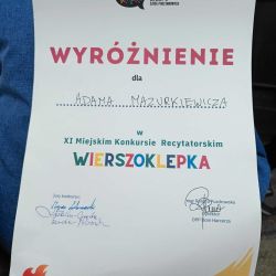 XI Miejskim Konkursie Recytatorskim „Wierszoklepka”