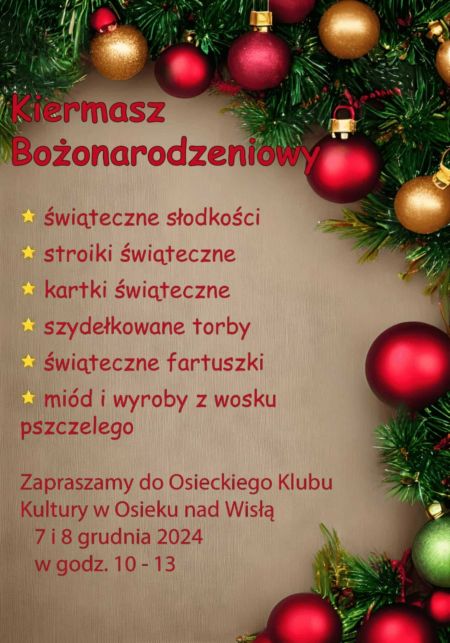 Plakat Kiermasz Bożonarodzeniowy