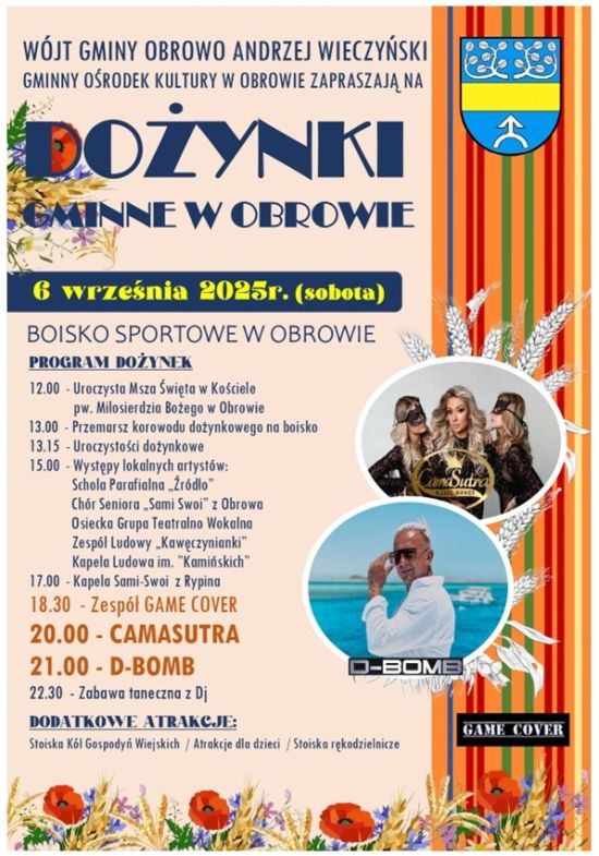 Plakat Dożynki Gminne w Obrowie